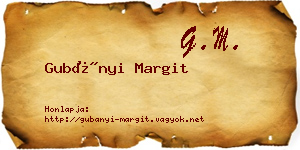Gubányi Margit névjegykártya